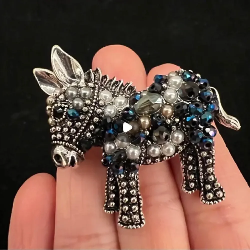 🩶 Betsey Johnson sparkling sweet donkey brooch 🩶